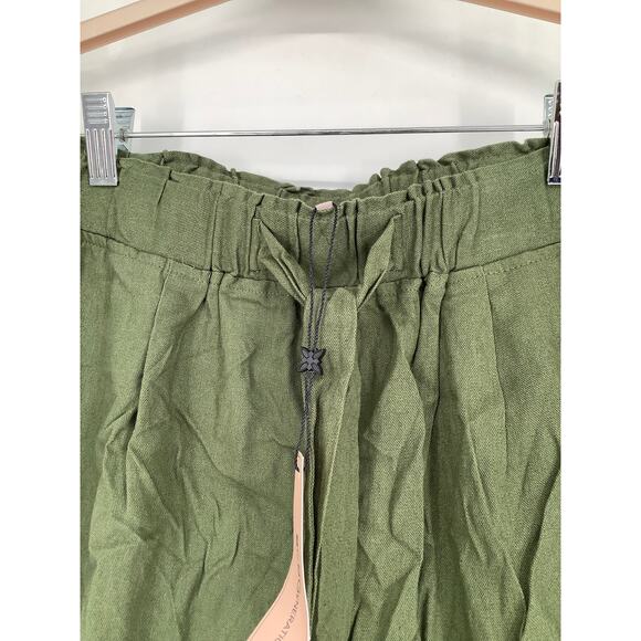 BCBGeneration Women's M Green Relaxed Stretch Pocket Tie Waist Short OS37-10 - Picture 5 of 8